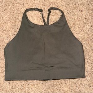 Girlfriend Collective Dark Olive Crop Bra Top